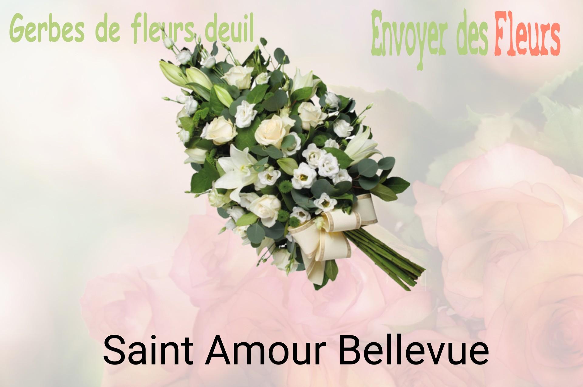 Gerbe de fleurs de deuil livrée à Saint-Amour-Bellevue